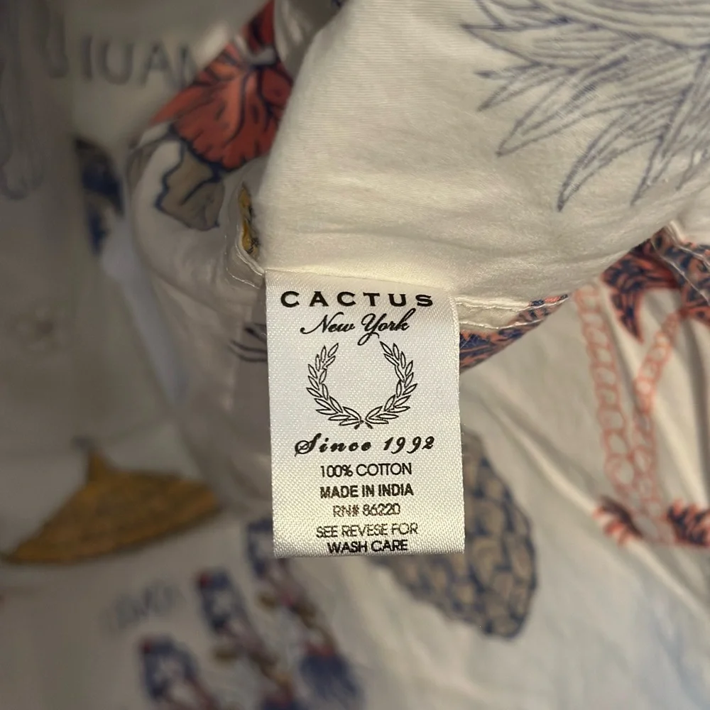 Cactus Man Hawaii Print Men's Shirt Slim Fit Men’s Small